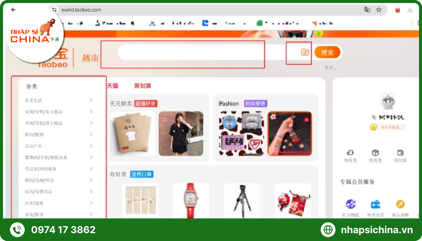 Order Taobao sản phẩm cần mua trên website theo hướng dẫn