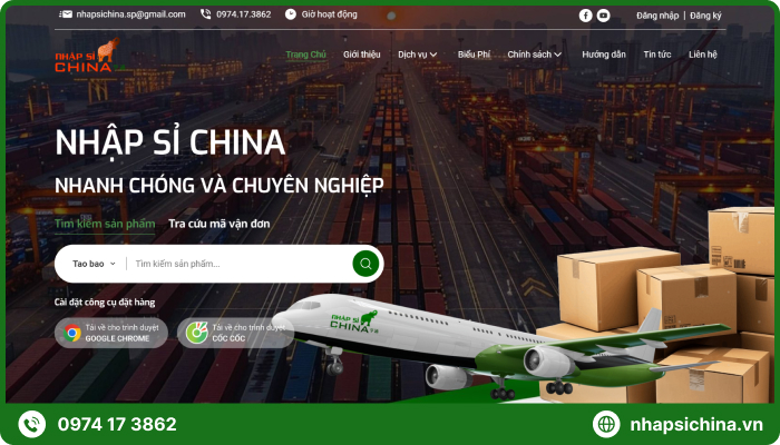 Nhập Sỉ China Logistics cung cấp dịch vụ nhập hàng Trung Quốc online uy tín