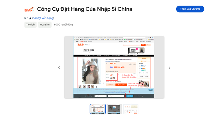 Thêm công cụ đặt hàng Nhập Sỉ China vào Chrome và Cốc Cốc