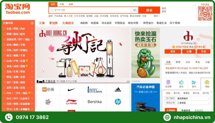 Taobao chuyên bán hàng Trung Quốc online uy tín