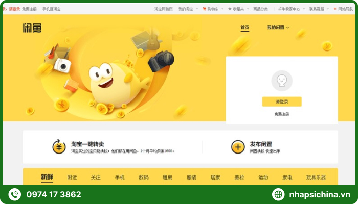 App Xianyu order hàng Trung Quốc an toàn