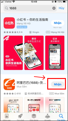 Tải và cài đặt app 1688 trên điện thoại